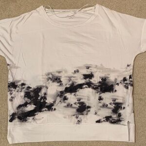 Calvin Klein White and Black Abstract Short Sleeve Tee